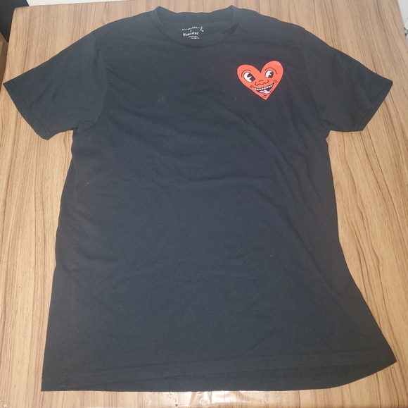 Bluenotes X Keith Haring Men's XL Classic Black T-Shirt Heart - Picture 1 of 6